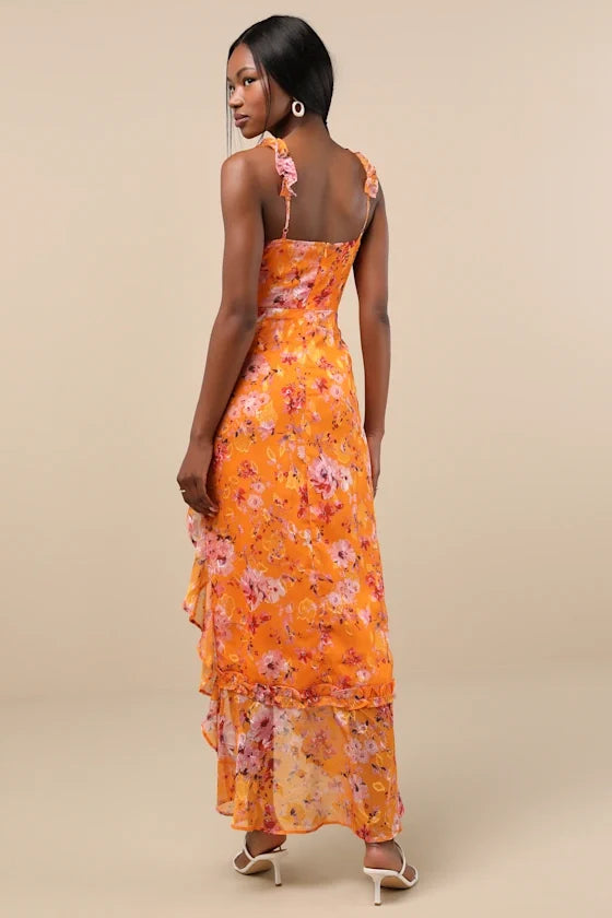 A-Line Sweetheart Ruffled Floor-Length Prom Dress - Chloe Dress