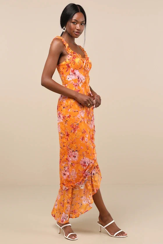 A-Line Sweetheart Ruffled Floor-Length Prom Dress - Chloe Dress