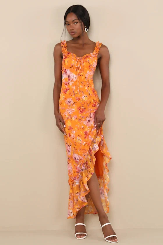 A-Line Sweetheart Ruffled Floor-Length Prom Dress - Chloe Dress