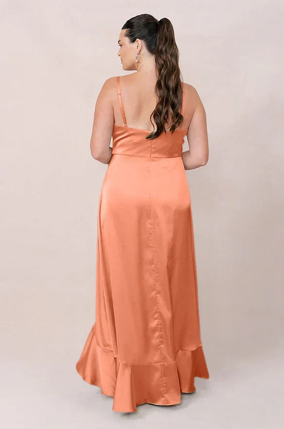 A-Line V-Neck Ruffled Wedding Dress - Chloe Dress