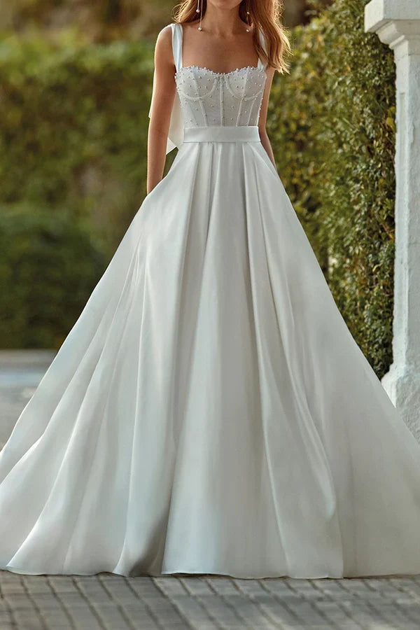 A-Line Sweetheart Satin Wedding Dress - Chloe Dress