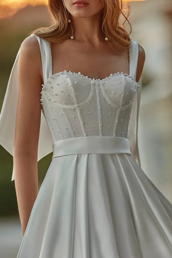 A-Line Sweetheart Satin Wedding Dress - Chloe Dress