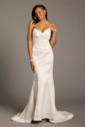 Mermaid Off-Shoulder Sleeveless Backless Floor-Length Wedding Dress - Chloe Dress