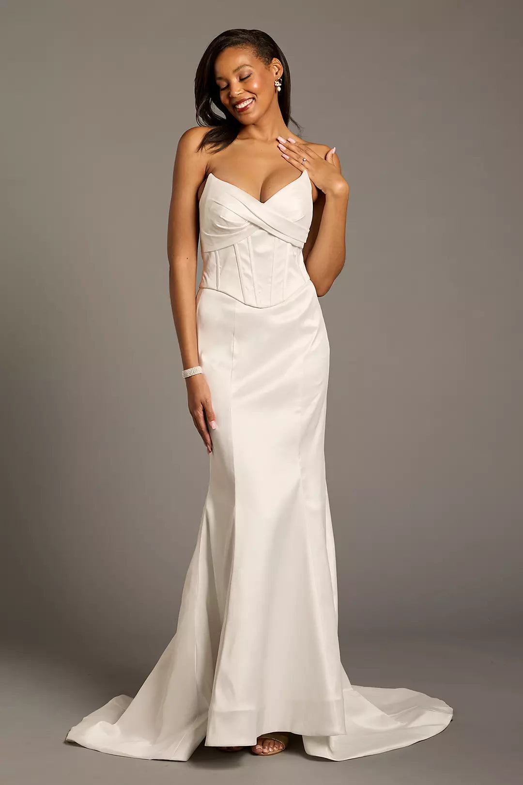 Mermaid Off-Shoulder Sleeveless Backless Floor-Length Wedding Dress - Chloe Dress