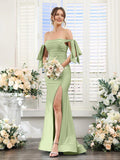 V-Neck Sleeveless High Slit Wedding Dress - Chloe Dress