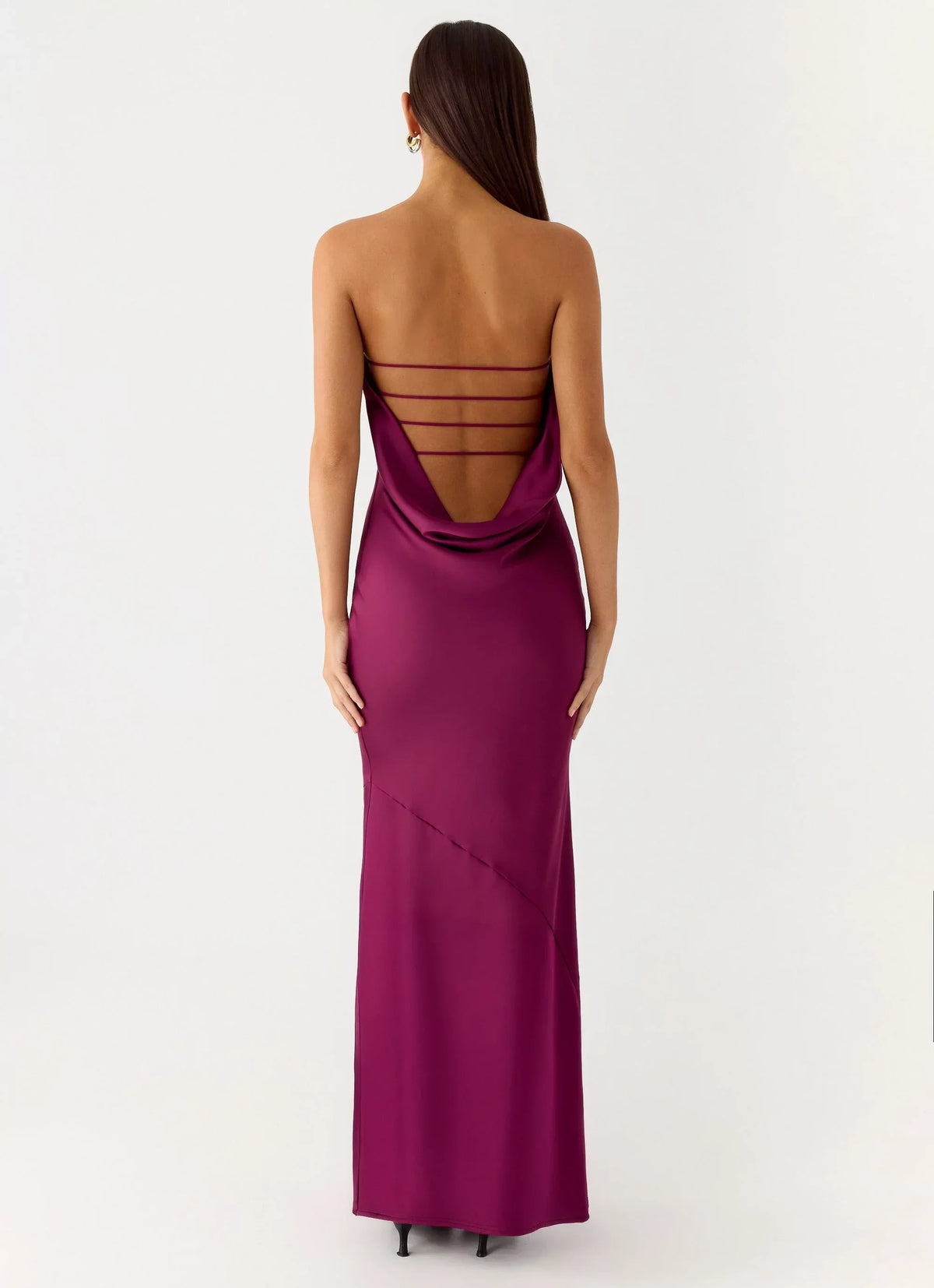 Mermaid Strapless Satin Sleeveless Backless Floor-Length Prom Dress - Chloe Dress