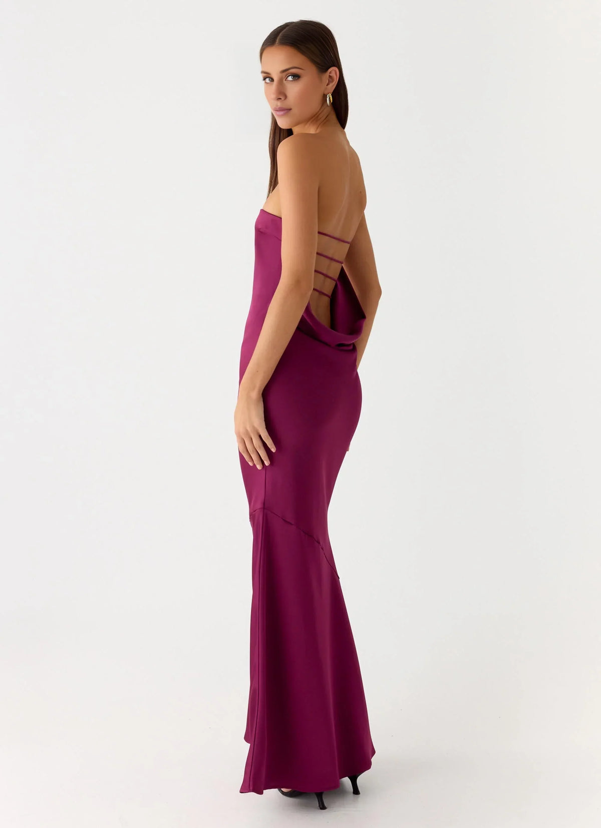 Mermaid Strapless Satin Sleeveless Backless Floor-Length Prom Dress - Chloe Dress