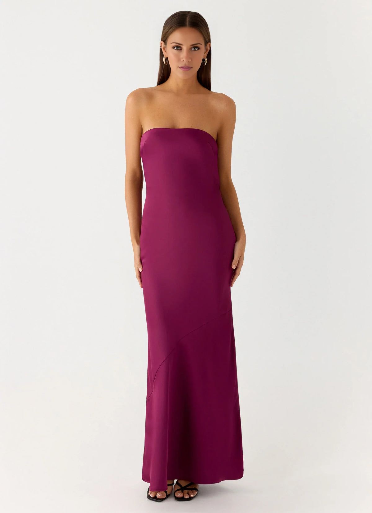 Mermaid Strapless Satin Sleeveless Backless Floor-Length Prom Dress - Chloe Dress