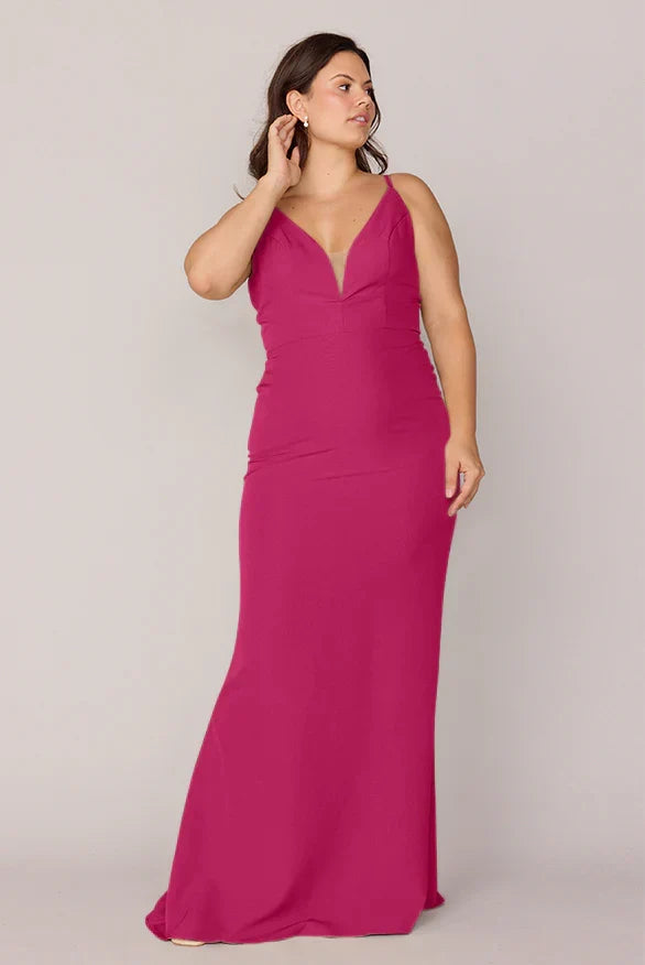 Mermaid V-Neck Satin Open Back Wedding Gown - Chloe Dress