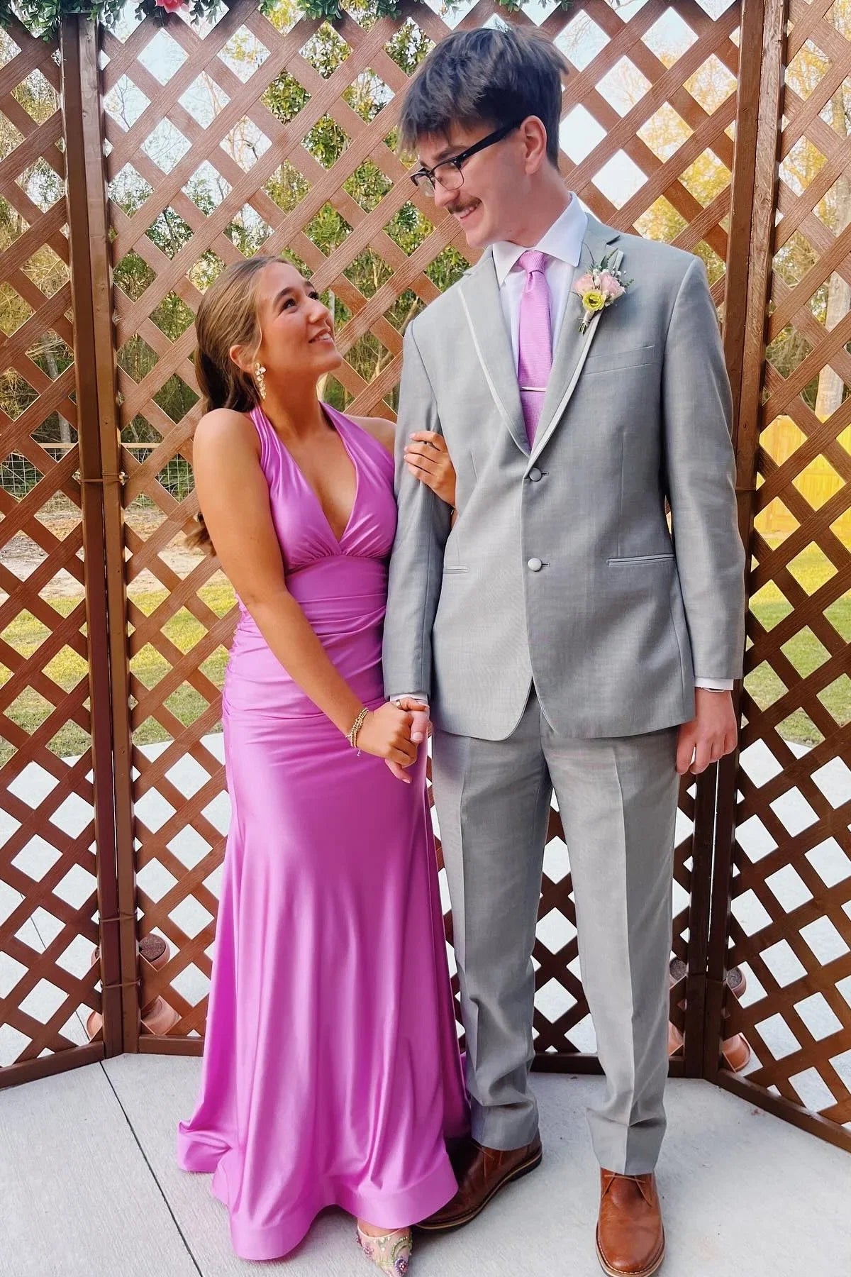 Mermaid Halter Satin Train Prom Dress - Chloe Dress