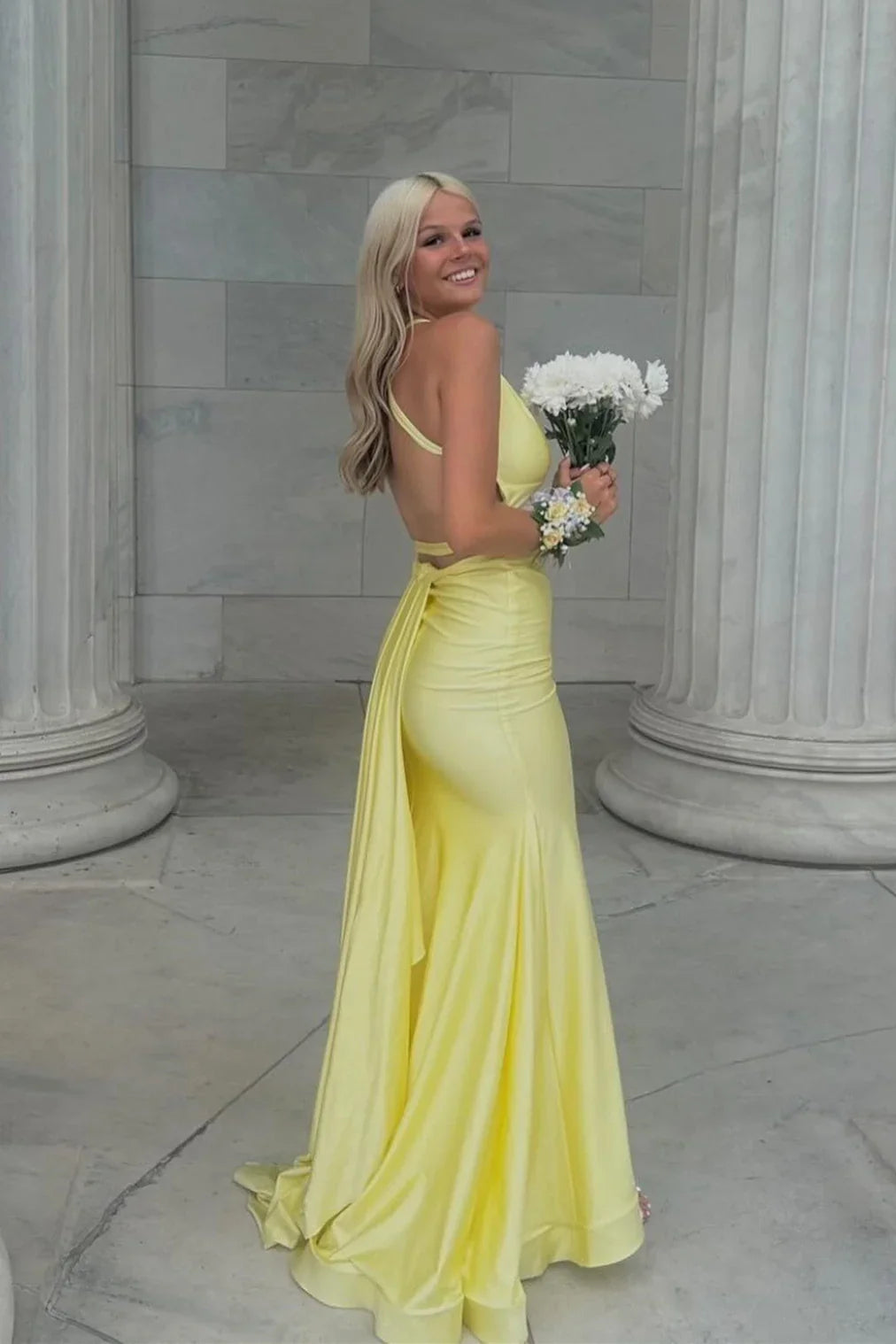 Mermaid Sweetheart Satin Train Prom Dress - Chloe Dress