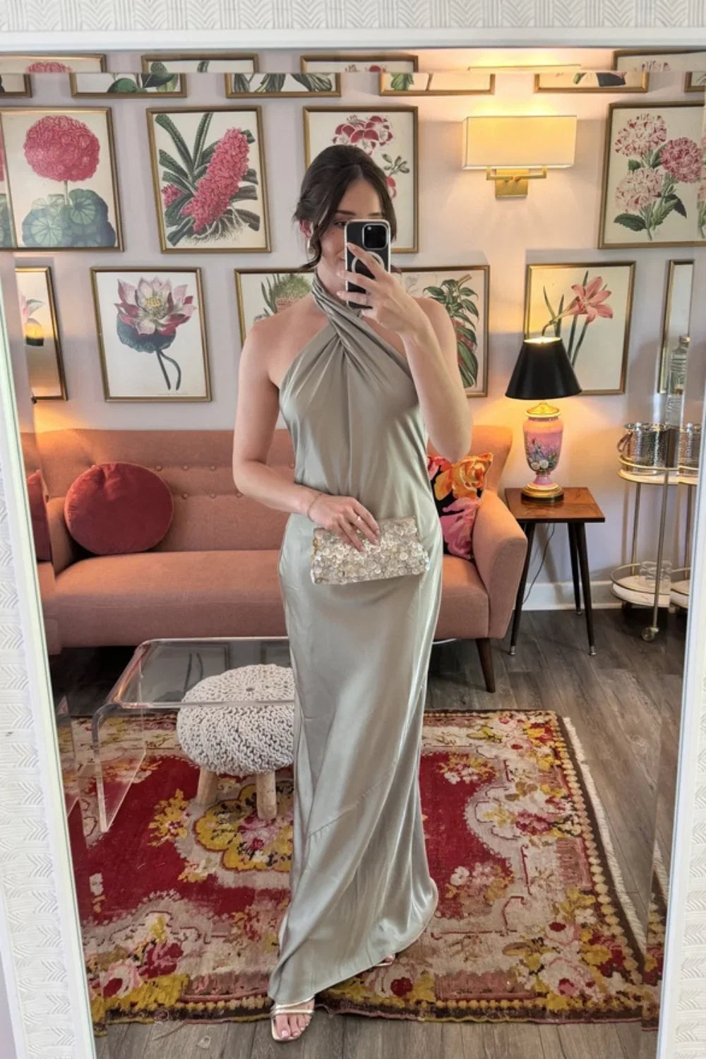 Halter Satin Open Back Floor-Length Prom Dress - Chloe Dress