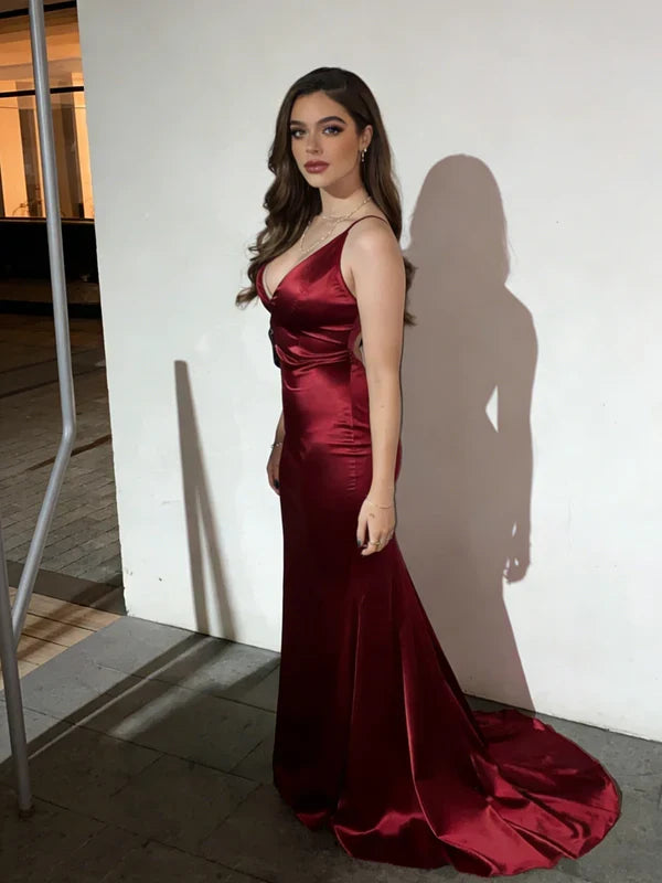 Mermaid Halter Satin Floor-Length Evening Dress - Chloe Dress