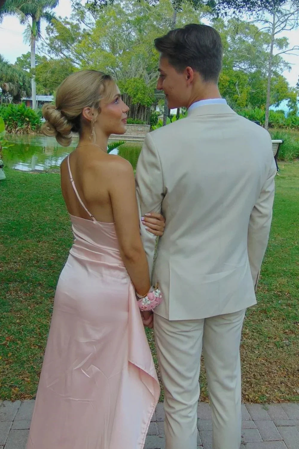 Mermaid One-Shoulder Satin High Slit Prom Dress - Chloe Dress