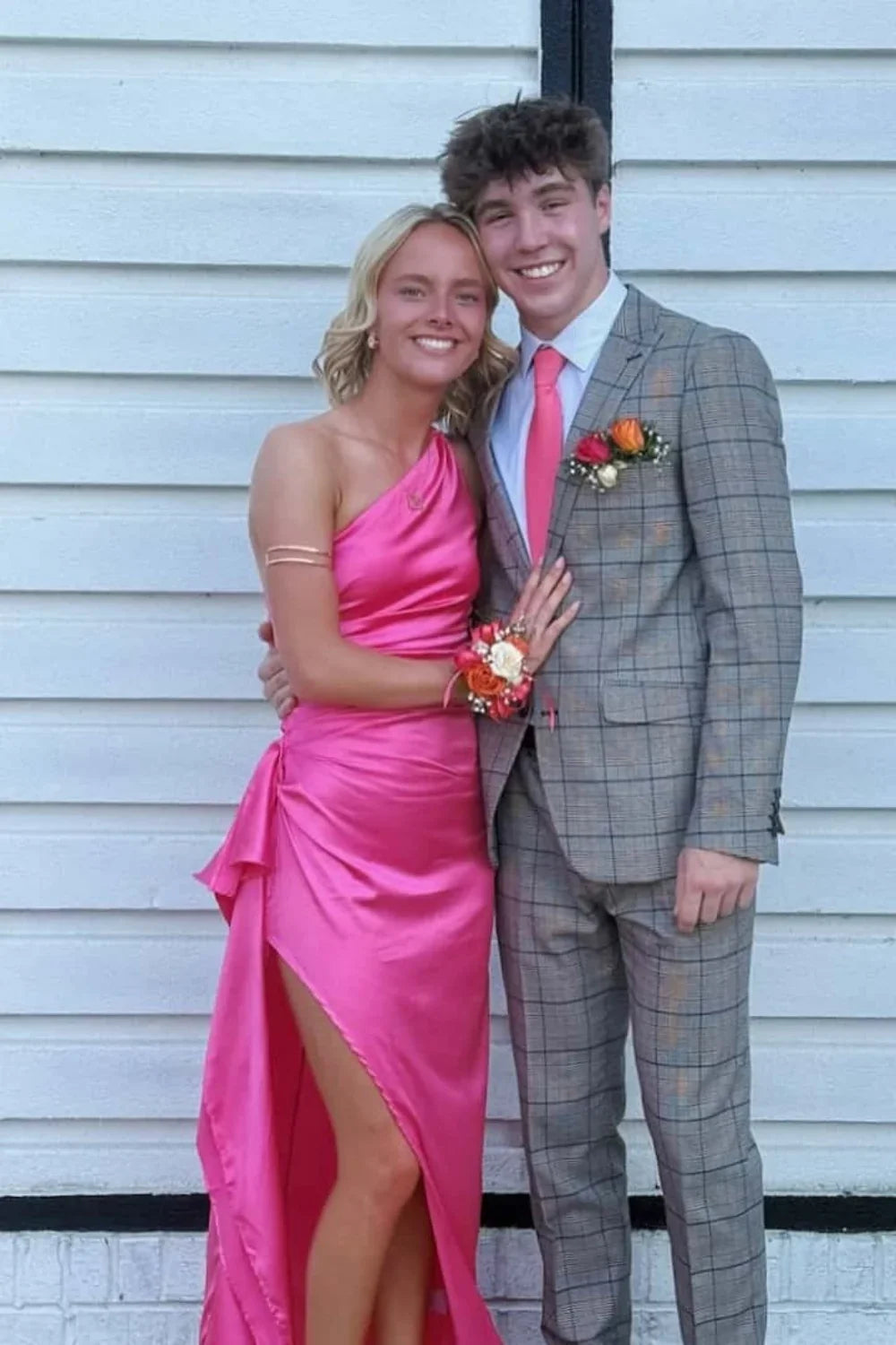 Mermaid One-Shoulder Satin High Slit Prom Dress - Chloe Dress