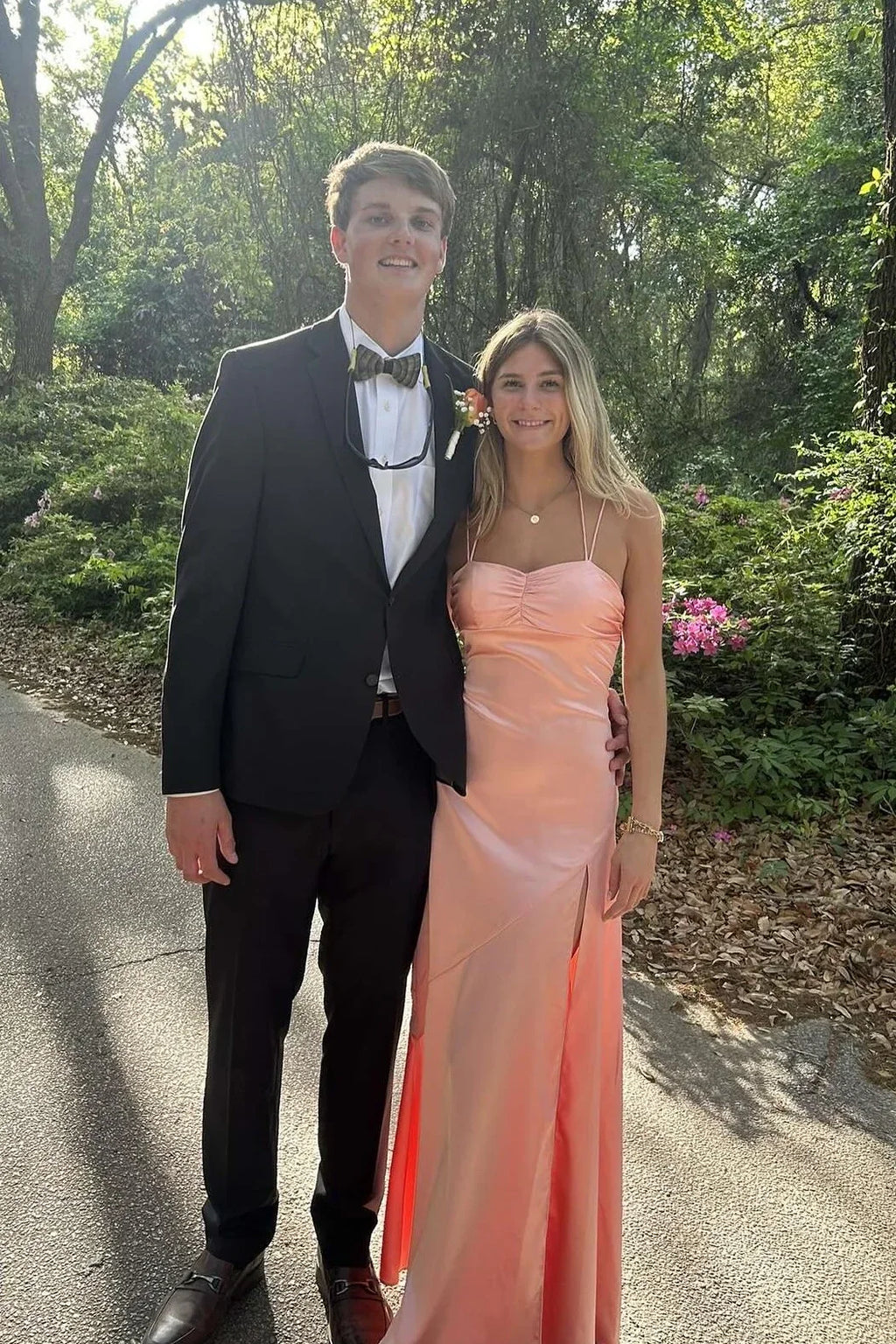 Sheath Sweetheart Satin High Slit Floor-Length Prom Dress - Chloe Dress