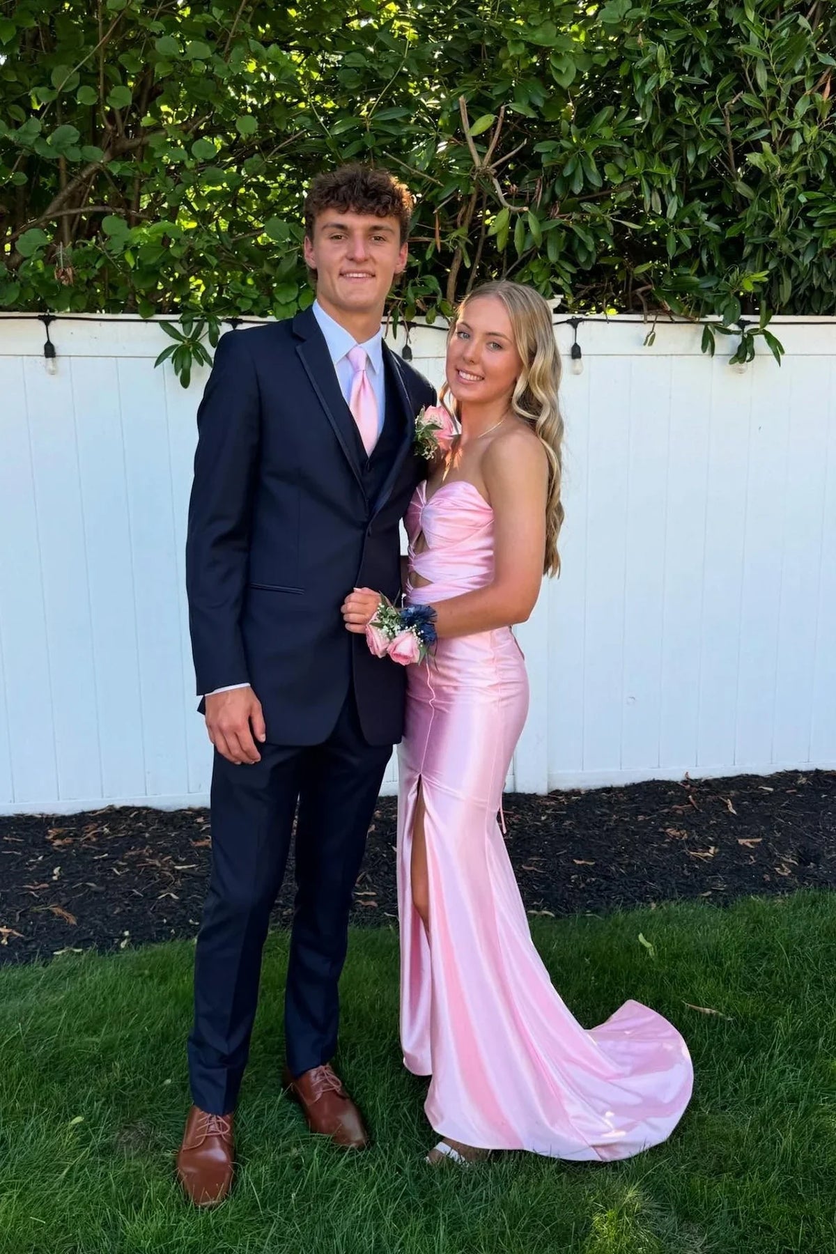 Mermaid Sweetheart Satin High Slit Prom Dress - Chloe Dress