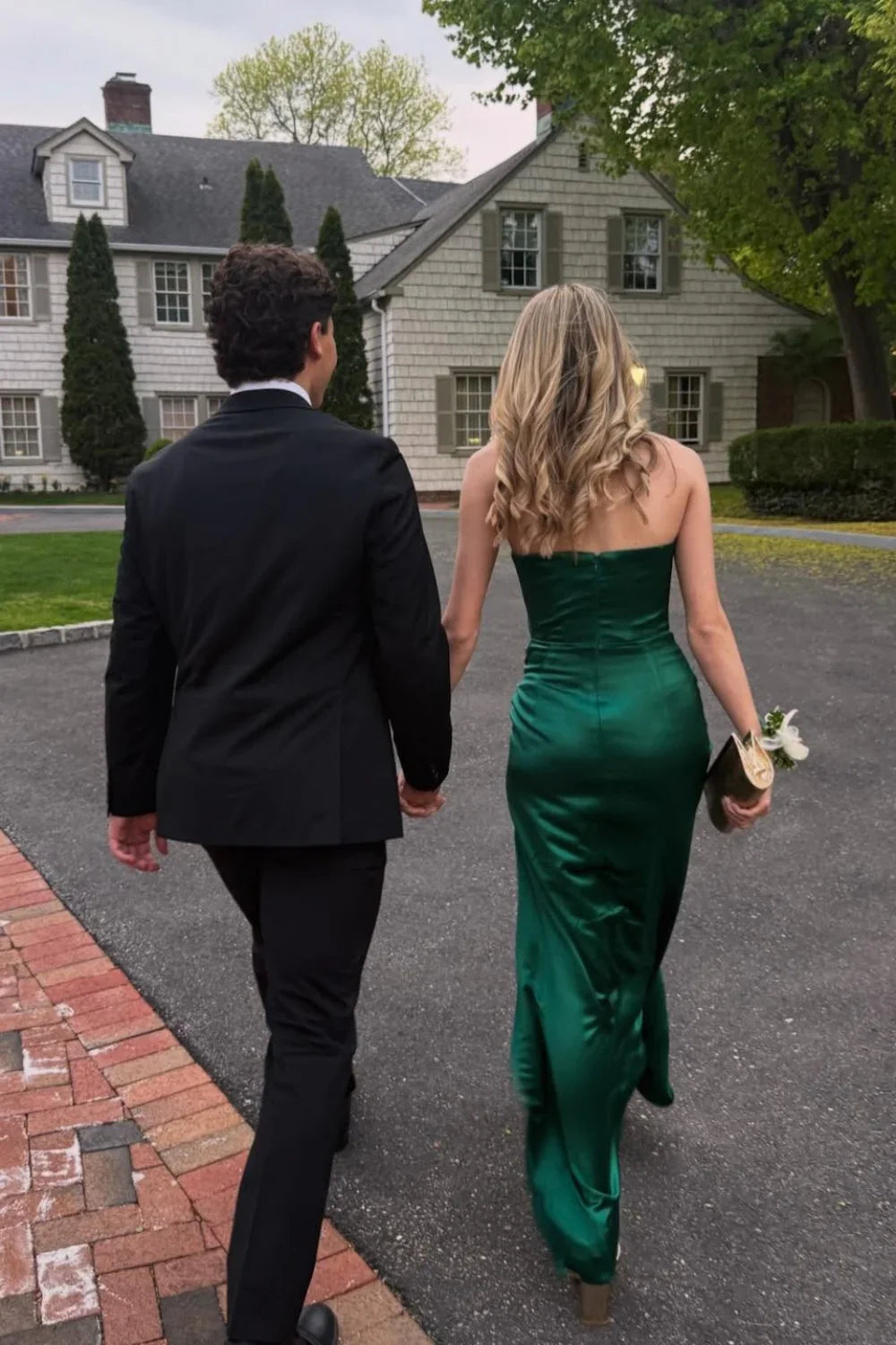 Sheath Sweetheart Satin High Slit Floor-Length Prom Dress - Chloe Dress