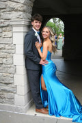 Mermaid Sweetheart Satin High Slit Prom Dress - Chloe Dress