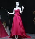 A-Line Sweetheart Satin Lace-Up Back Peplum Evening Dress - Chloe Dress