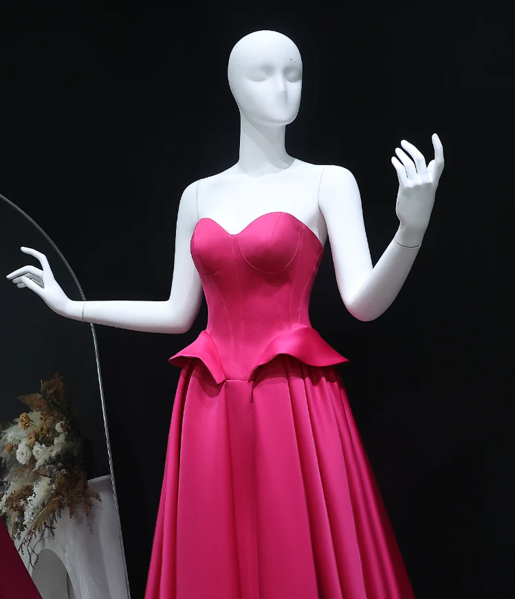 A-Line Sweetheart Satin Lace-Up Back Peplum Evening Dress - Chloe Dress