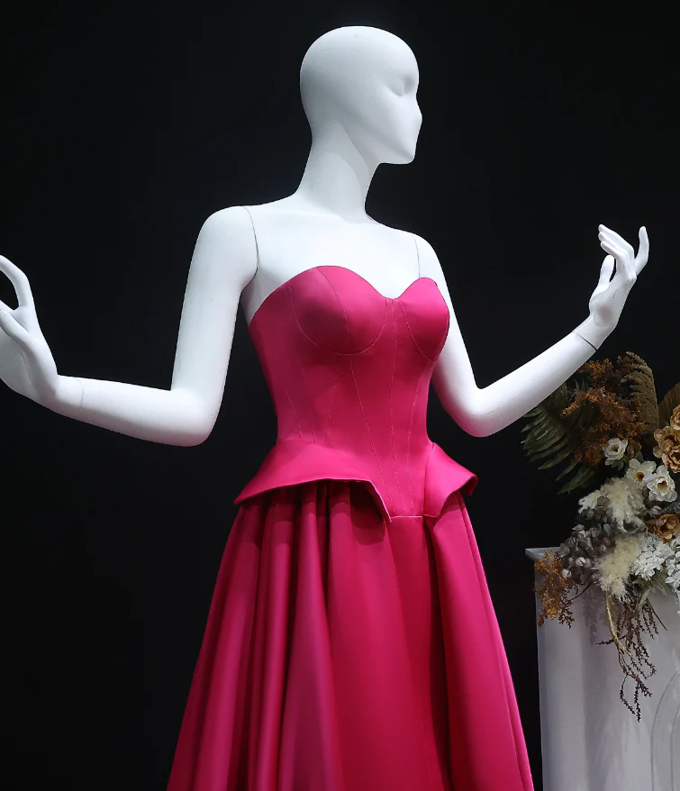 A-Line Sweetheart Satin Lace-Up Back Peplum Evening Dress - Chloe Dress