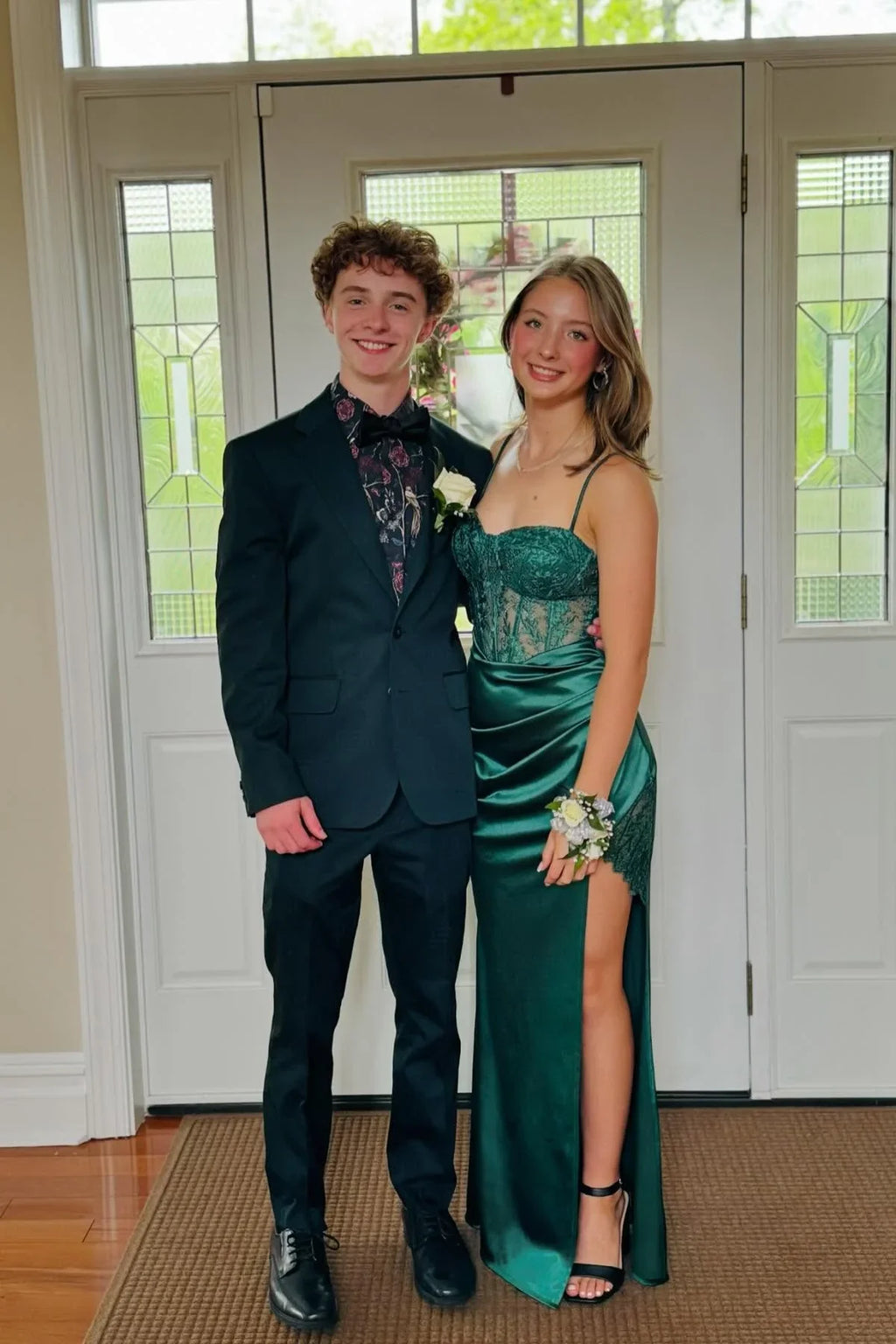 Sheath Sweetheart Satin Lace-Up Back High Slit Floor-Length Prom Dress - Chloe Dress