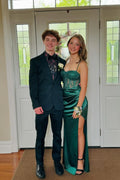 Sheath Sweetheart Satin Lace-Up Back High Slit Floor-Length Prom Dress - Chloe Dress