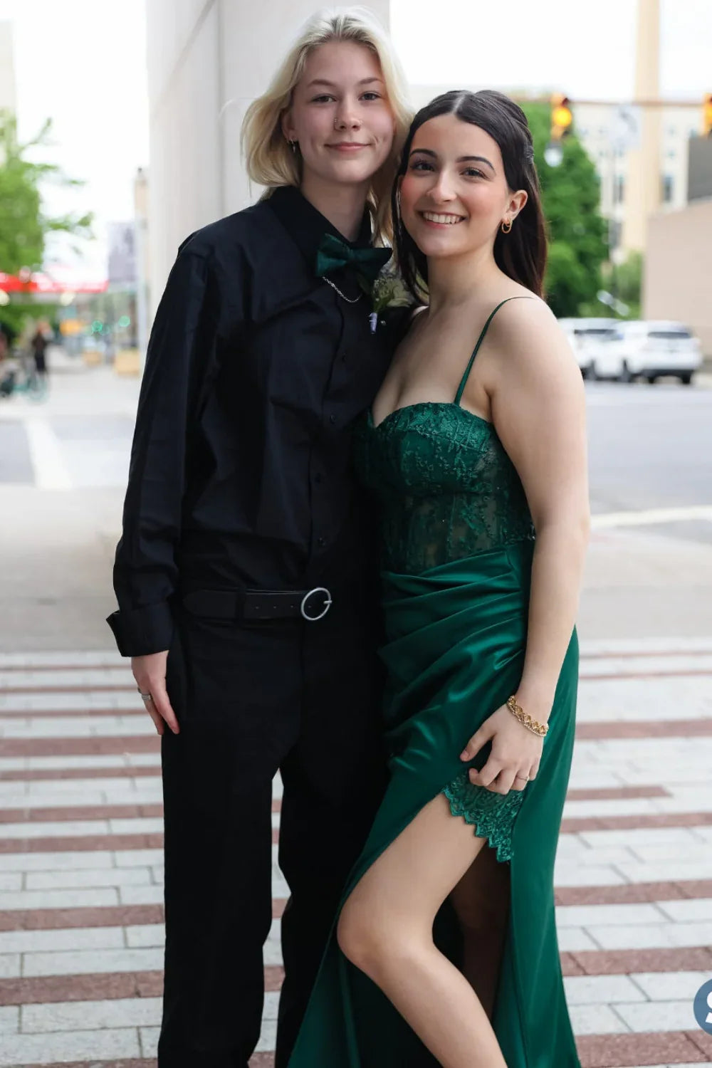 Sheath Sweetheart Satin Lace-Up Back High Slit Floor-Length Prom Dress - Chloe Dress