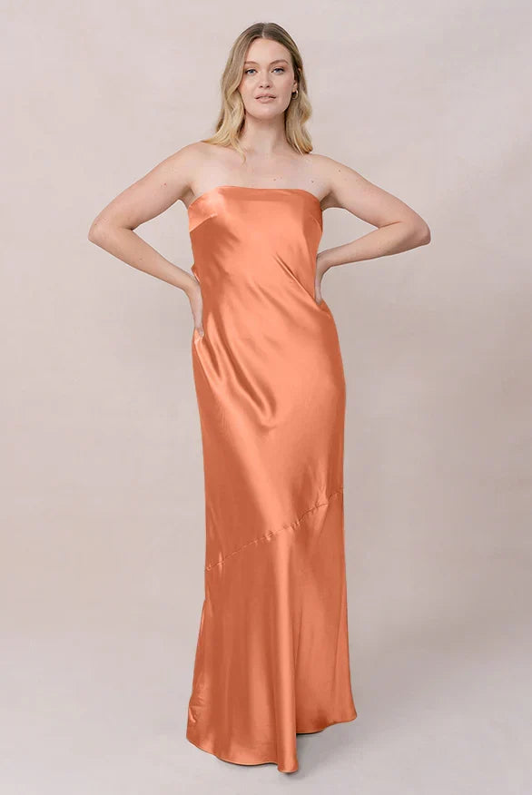 Mermaid Strapless Satin Draped Wedding Dress - Chloe Dress