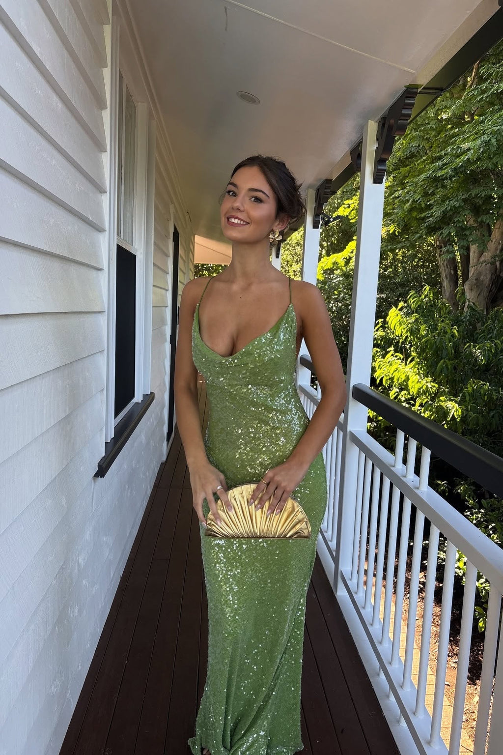 Mermaid Spaghetti Strap Sequin Floor-Length Evening Dress - Chloe Dress