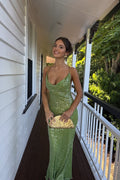 Mermaid Spaghetti Strap Sequin Floor-Length Evening Dress - Chloe Dress