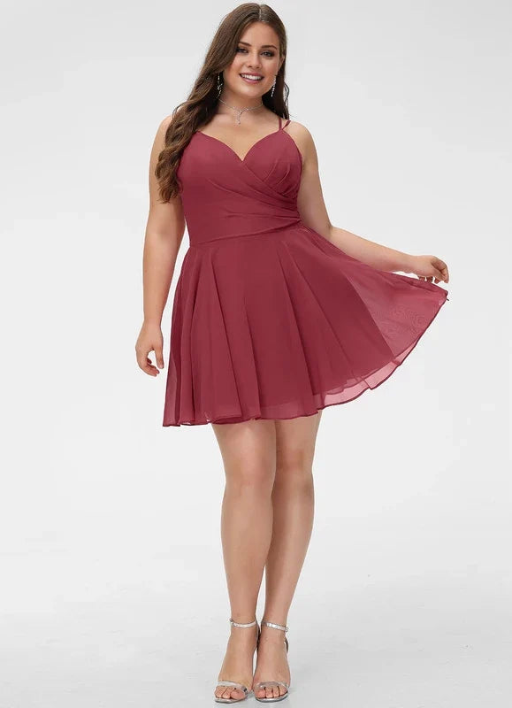 A-Line V-Neck Sleeveless Mini Homecoming Dress - Chloe Dress