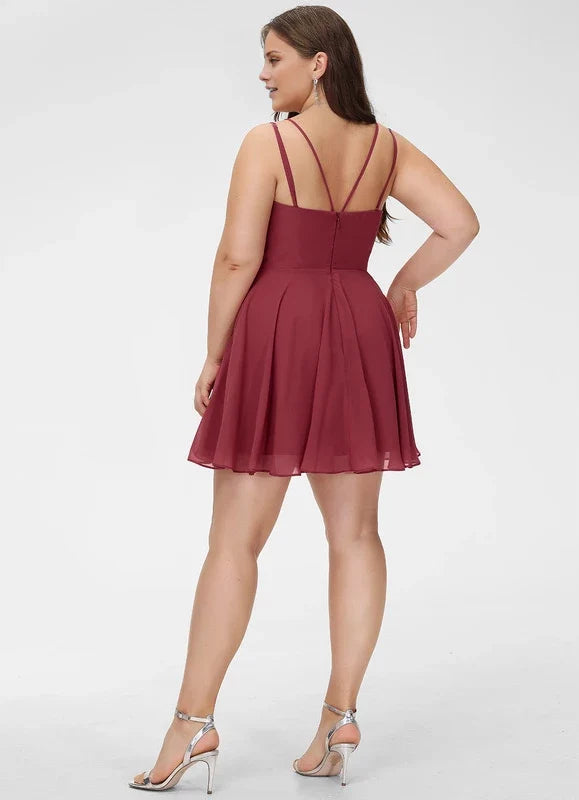 A-Line V-Neck Sleeveless Mini Homecoming Dress - Chloe Dress