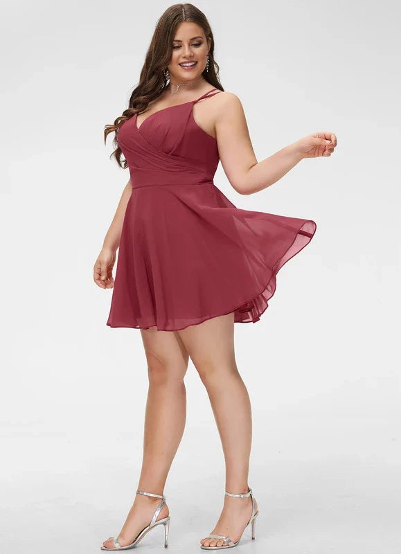 A-Line V-Neck Sleeveless Mini Homecoming Dress - Chloe Dress