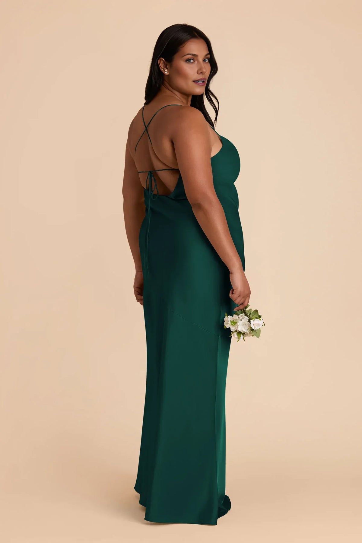 Sheath Cowl Neck Satin Sleeveless Floor-Length Wedding Dress - Chloe Dress