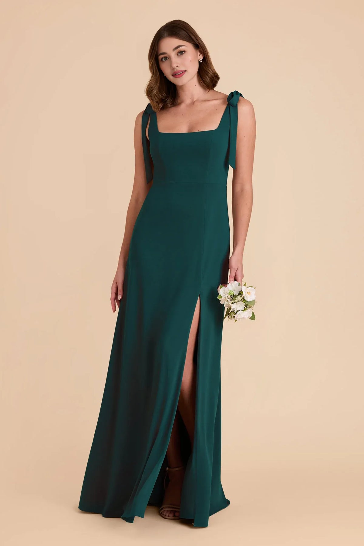 Sheath Square Neck Sleeveless High Slit Floor-Length Wedding Dress - Chloe Dress