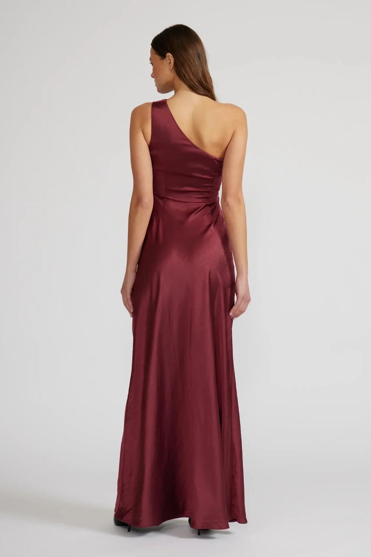Sheath One-Shoulder Satin Sleeveless Floor-Length Evening Dress - Chloe Dress