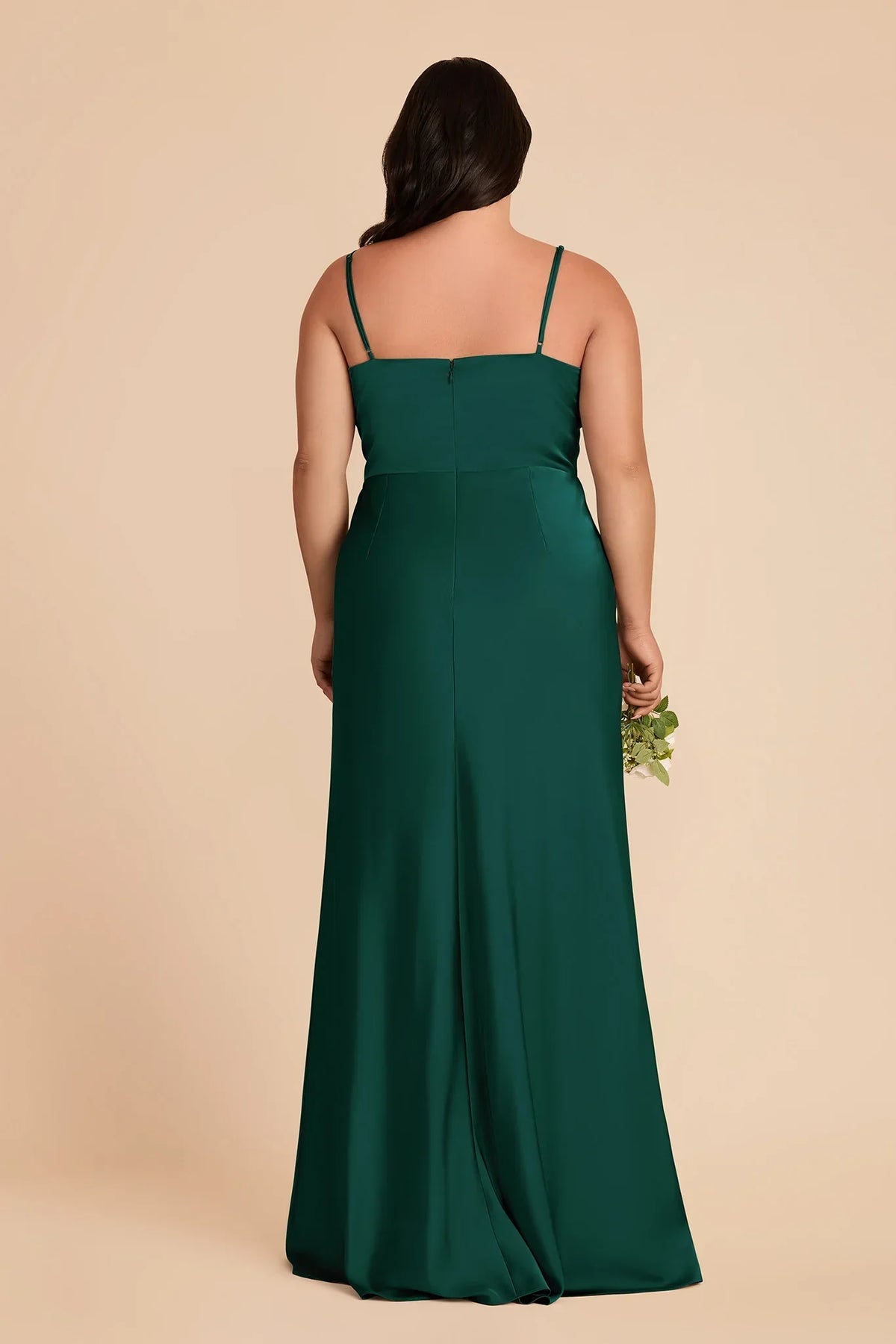 A-Line Spaghetti Strap Satin Sleeveless Ruffled Floor-Length Wedding Dress - Chloe Dress