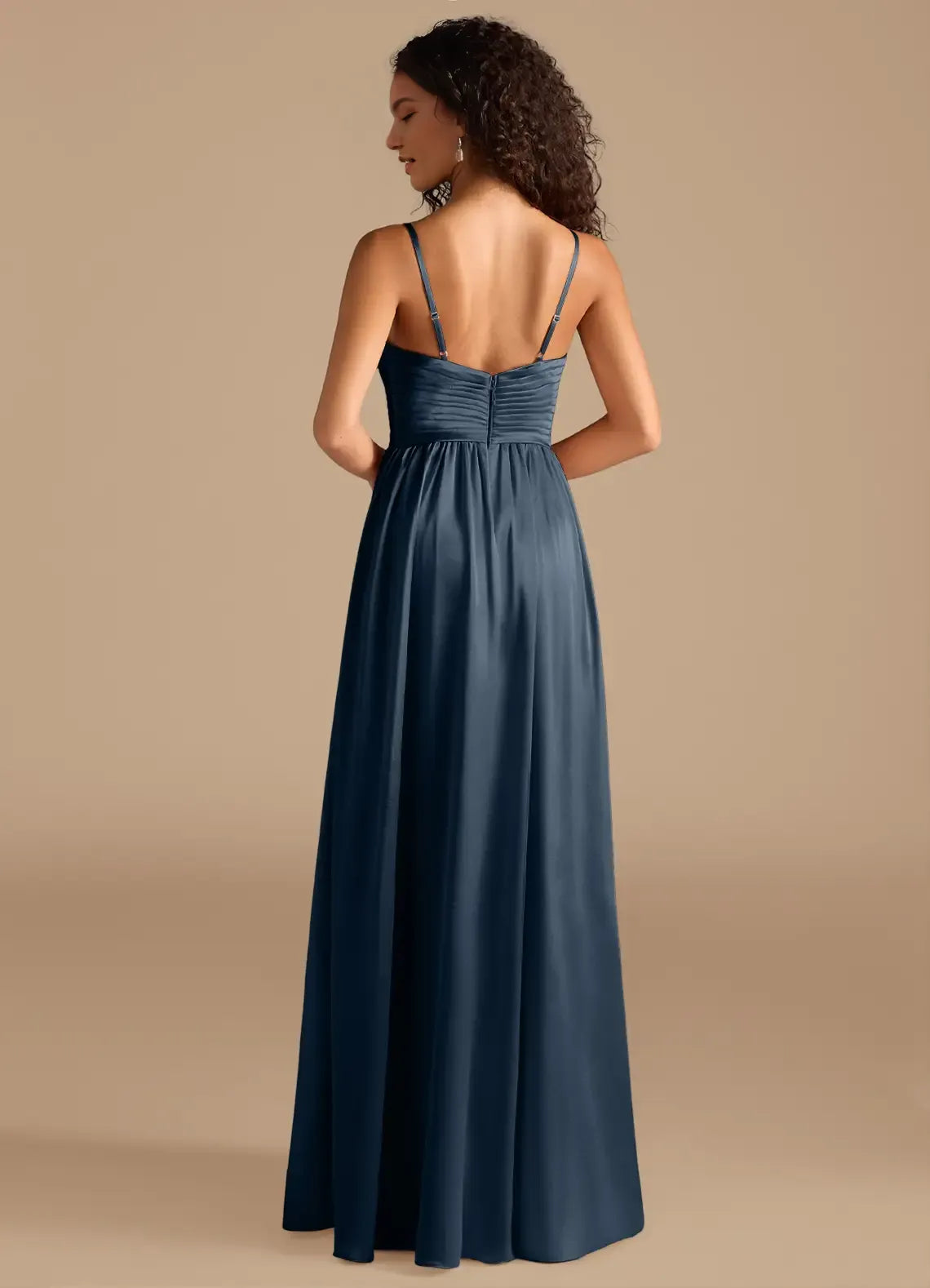 A-Line V-Neck Sleeveless Open Back Floor-Length Wedding Dress - Chloe Dress