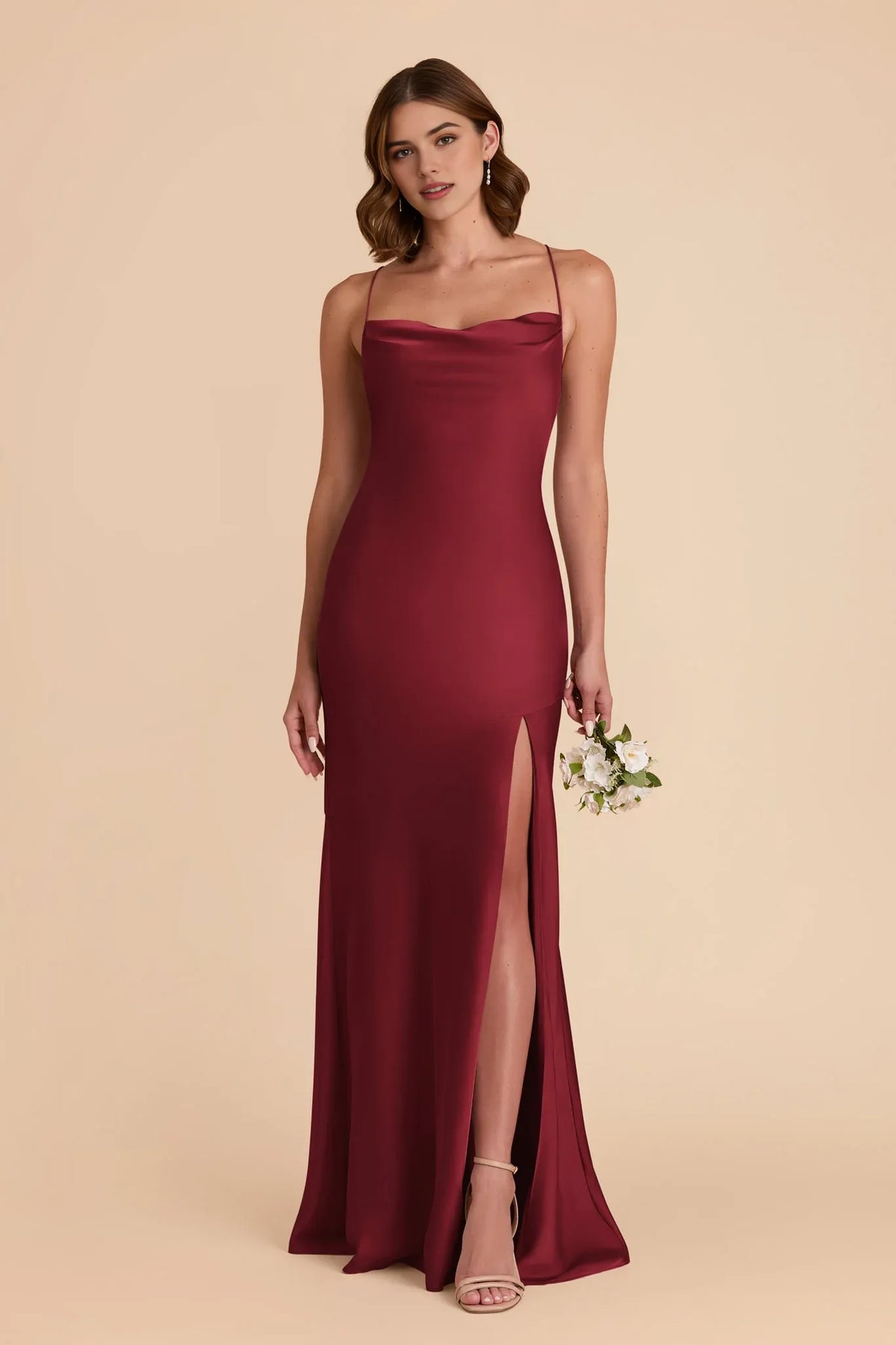 Mermaid Spaghetti Strap Satin Floor-Length Wedding Dress - Chloe Dress
