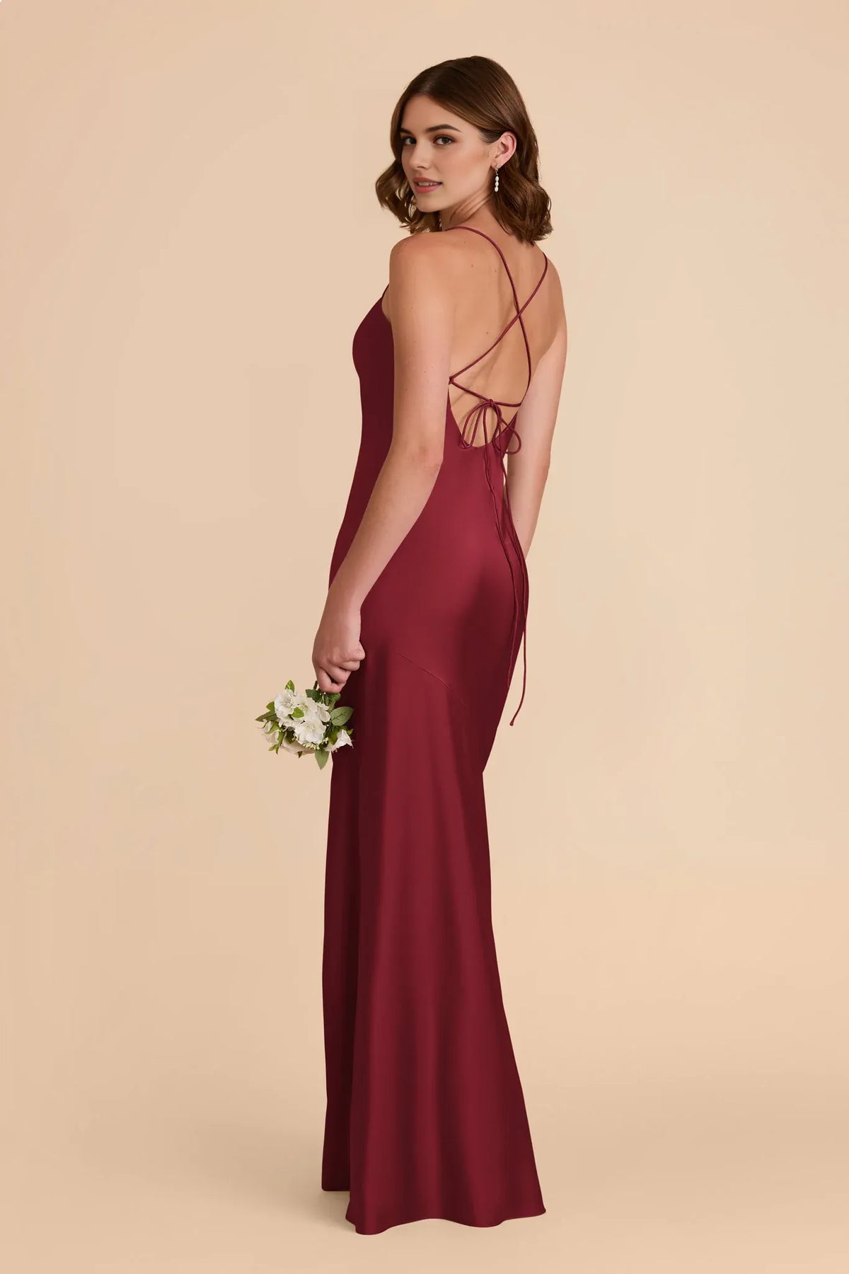 Mermaid Spaghetti Strap Satin Floor-Length Wedding Dress - Chloe Dress