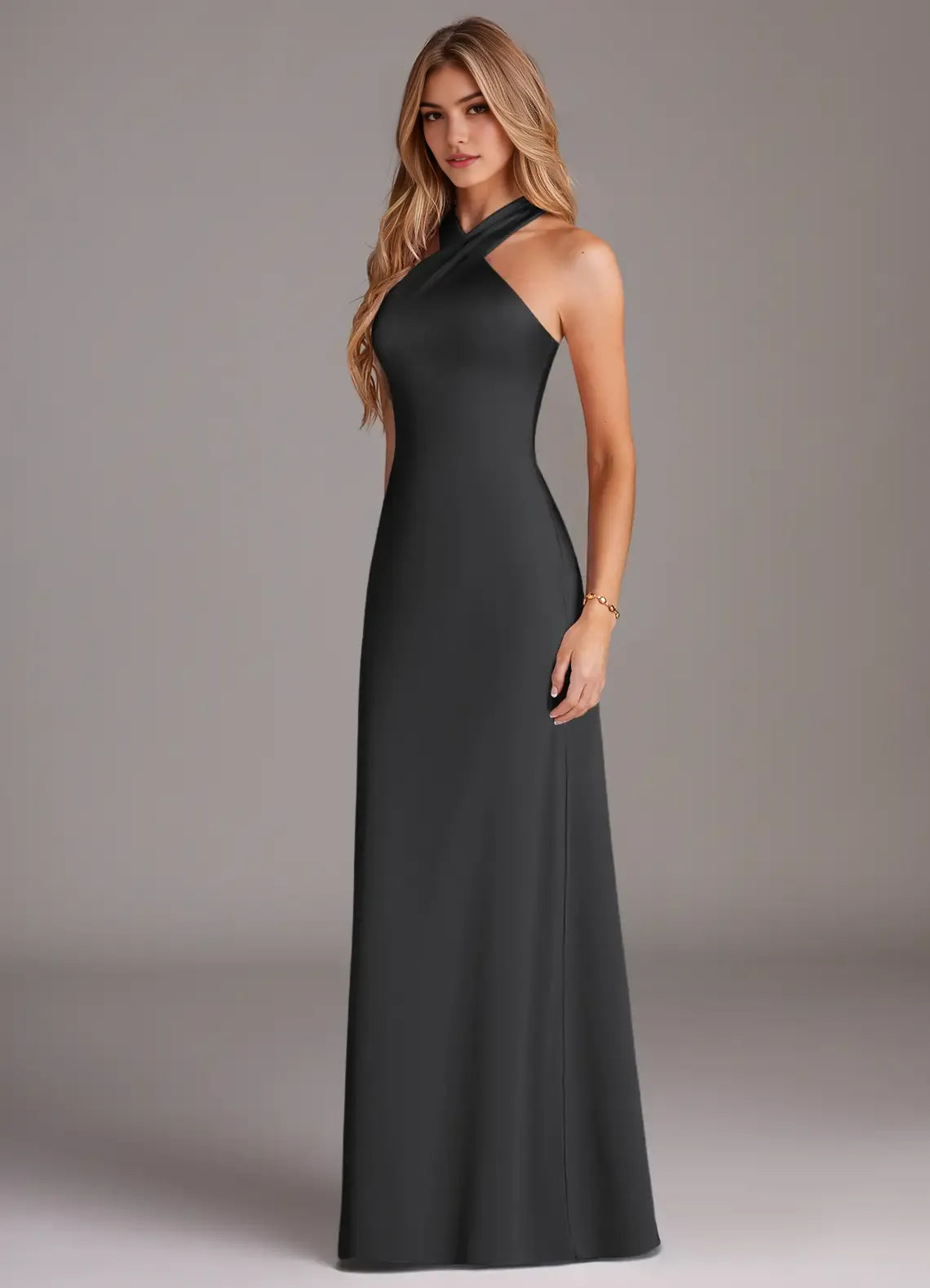 Mermaid Halter Satin Sleeveless Floor-Length Wedding Dress - Chloe Dress