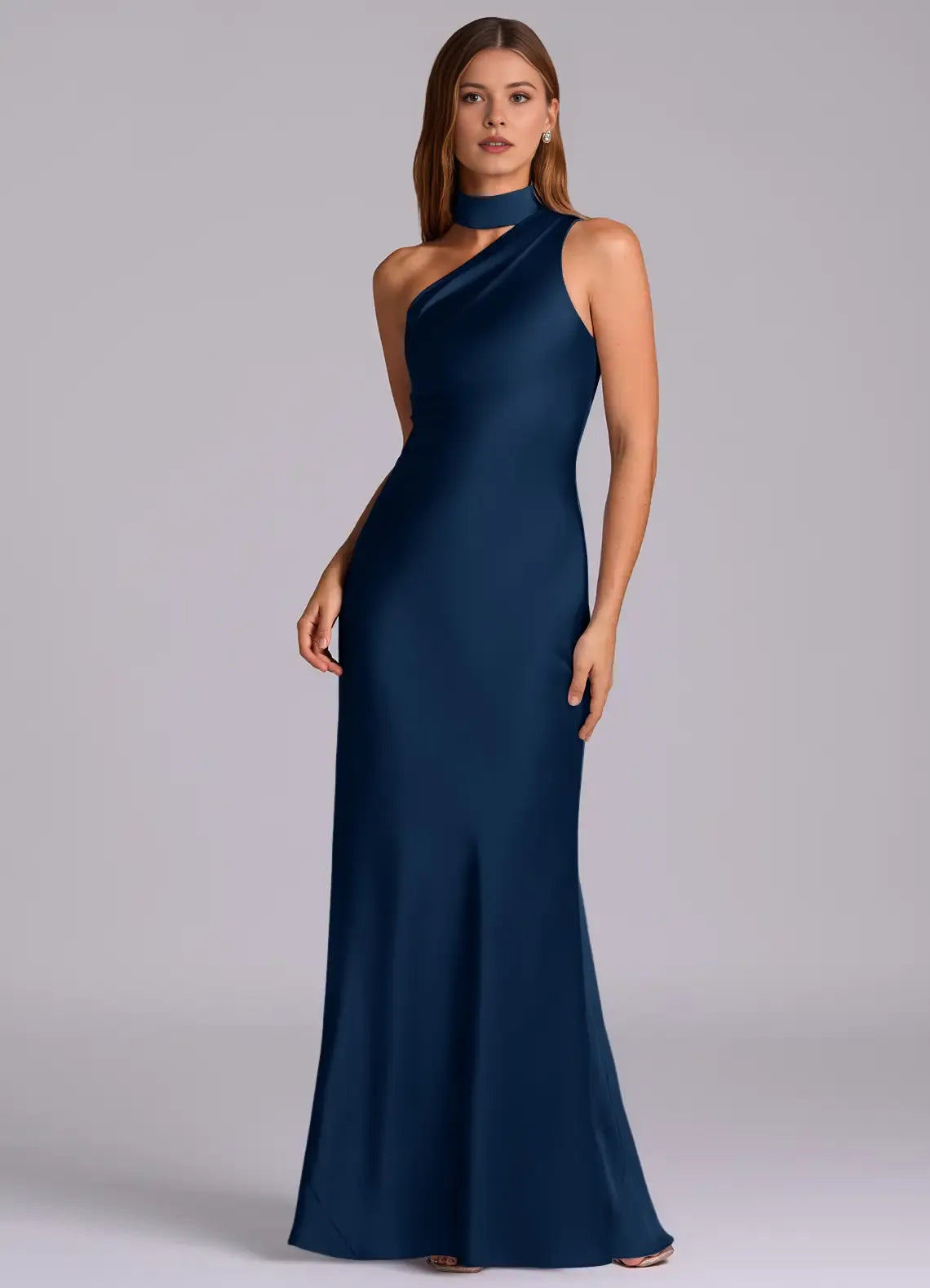 Mermaid Halter Satin Open Back Floor-Length Wedding Dress - Chloe Dress