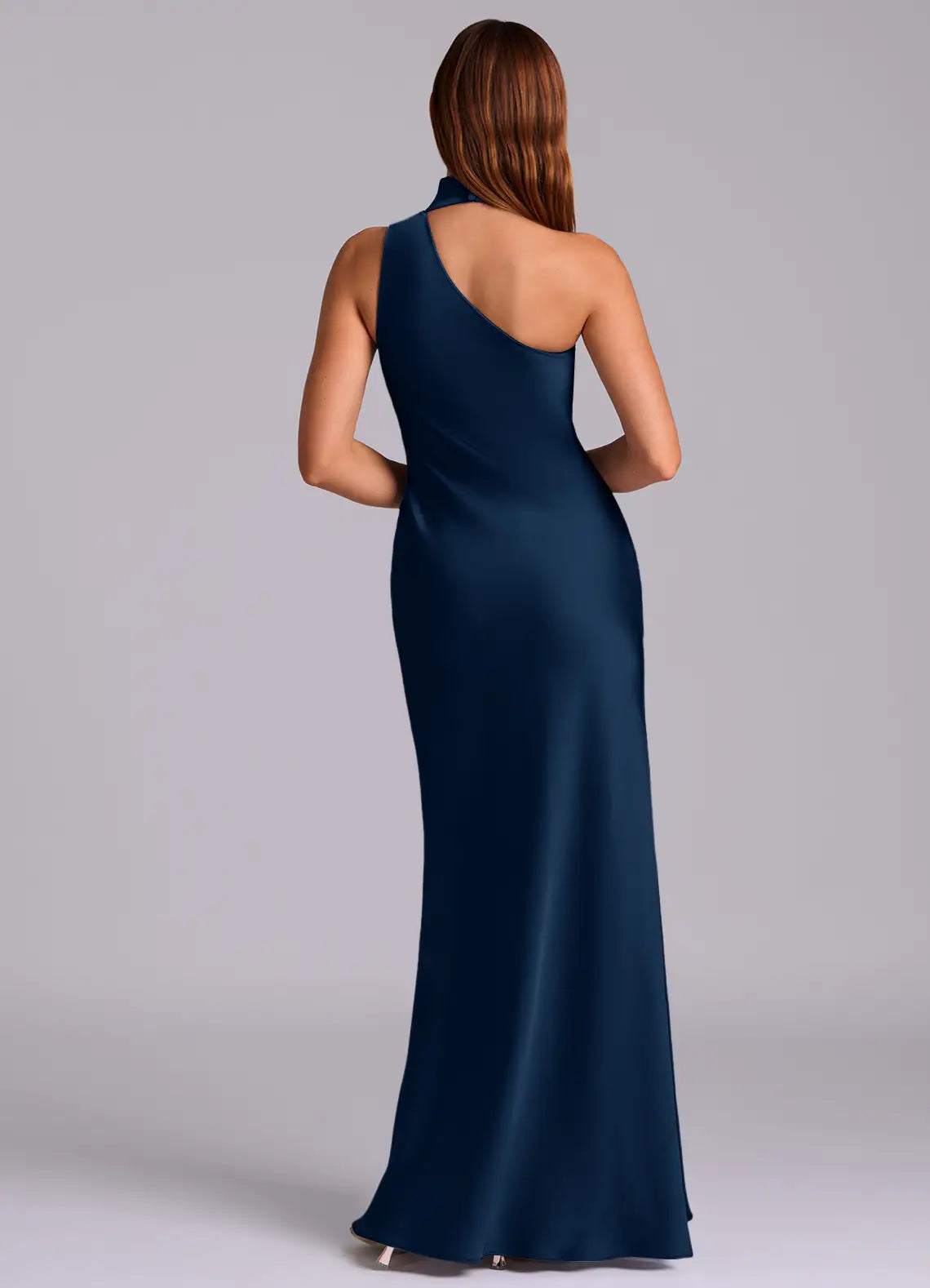 Mermaid Halter Satin Open Back Floor-Length Wedding Dress - Chloe Dress