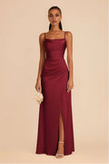 Spaghetti Strap Satin Open Back Floor-Length Wedding Dress - Chloe Dress