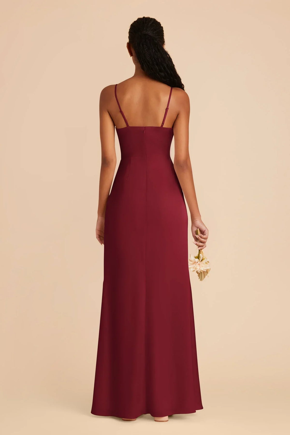 Spaghetti Strap Satin Open Back Floor-Length Wedding Dress - Chloe Dress