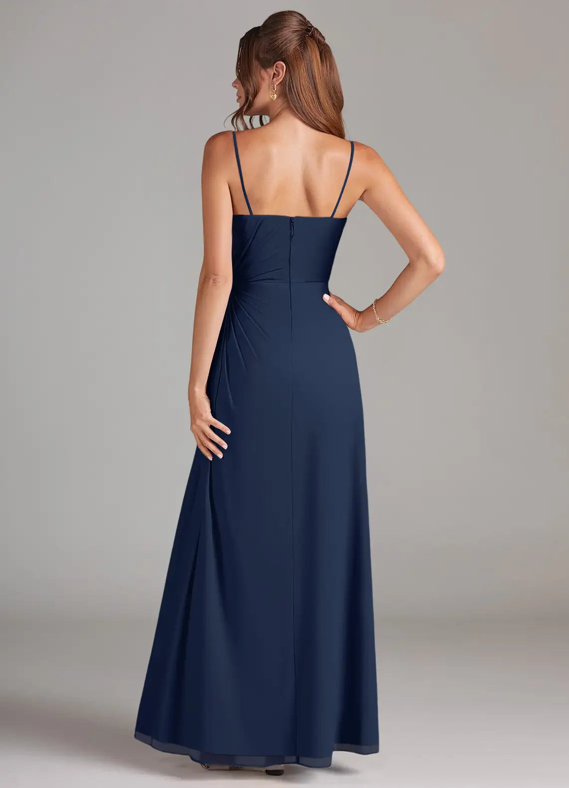 Sheath Strapless Chiffon Open Back Floor-Length Wedding Dress - Chloe Dress
