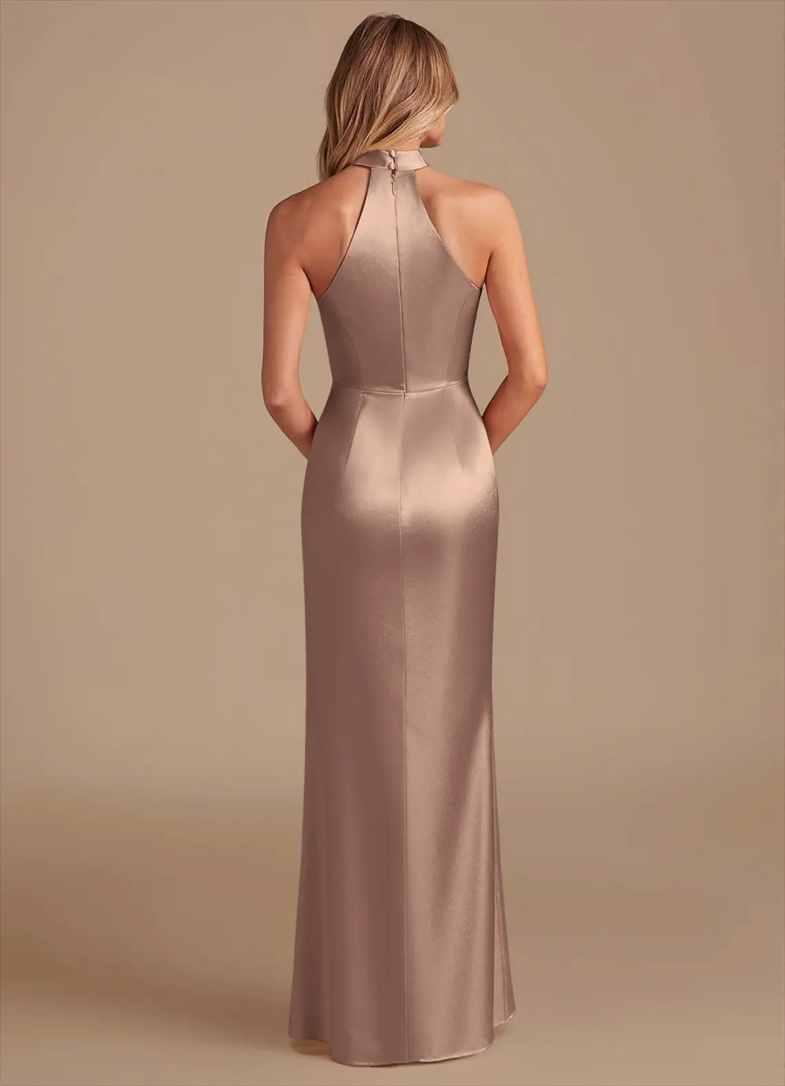 Sheath Halter Sleeveless Floor-Length Wedding Dress - Chloe Dress