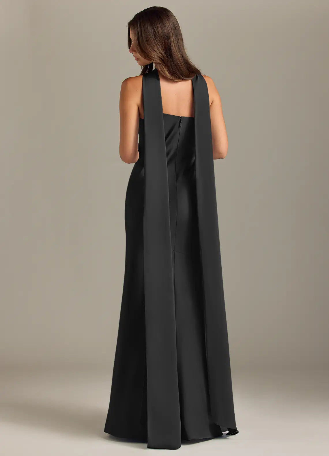 Sheath Halter Satin Sleeveless Floor-Length Wedding Dress - Chloe Dress